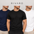 Kit 3 Camisetas RIVARO® Algodão Premium Cotton 40.1