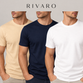 Kit 3 Camisetas RIVARO® Algodão Premium Cotton 40.1